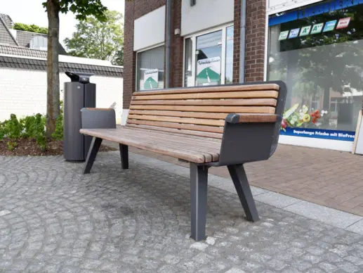 Parkbank mit Armlehnen Retro Grijsen