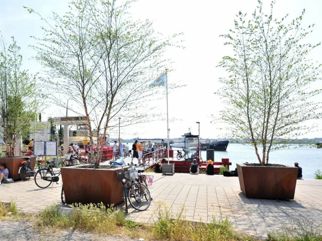 Plantenbakken van staal Cortenstaal cubic plantenbakken Grijsen straatmeubilair voor openbare ruimte