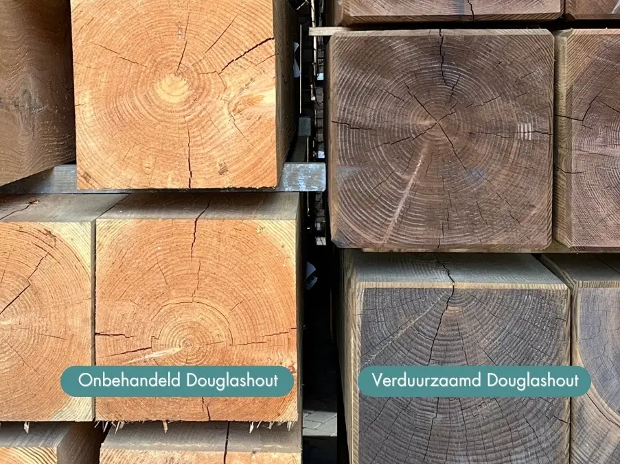 Onbehandeld en verduurzaamd Douglashout