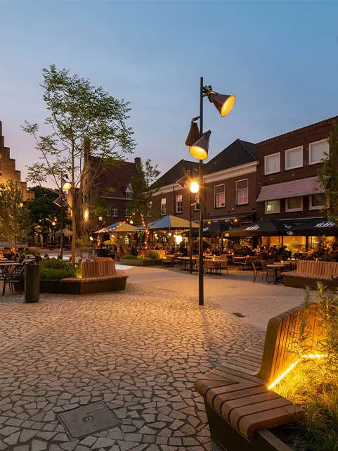 Ledverlichting in straatmeubilair in Waalwijk