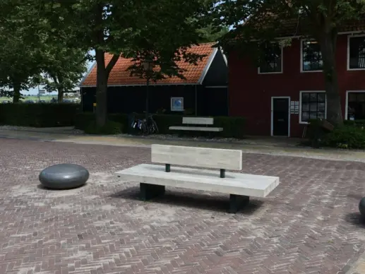 Accoya buitenbank Plane dubbelzits met rugleuning in Sloten - Straatmeubilair van Grijsen