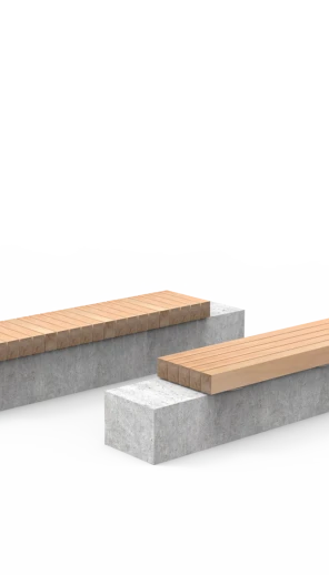 Houten zitranden voor de openbare ruimte