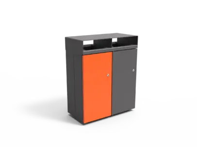 Rendering Quadrat Duo Abfallbehälter Grijsen