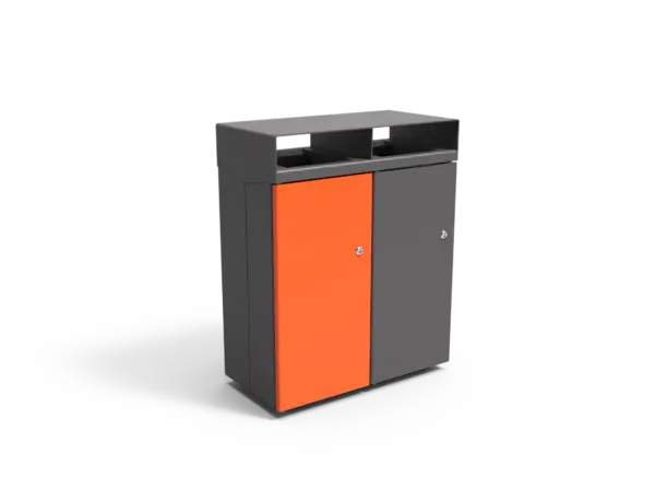 Rendering Quadrat Duo Abfallbehälter Grijsen