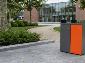 Afvalbak Quadrat 72 gekoppeld duo