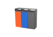Afvalbak Quadrat 72 gekoppeld trio