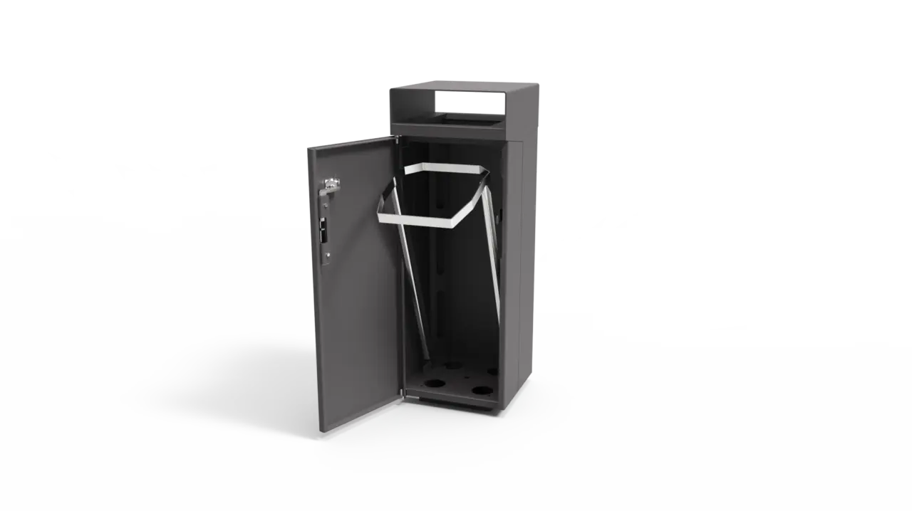 Afvalbak Quadrat 72 met plasticzakhouder