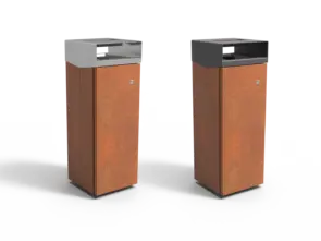 Afvalbak Quadrat Eco 72 met asbak beide versies