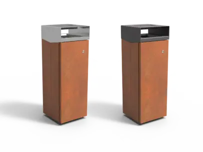 Afvalbak Quadrat Eco 72 met asbak beide versies