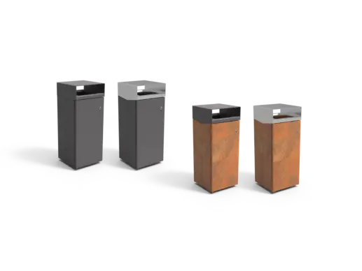 Afvalbakken Quadrat II materiaalcombinaties