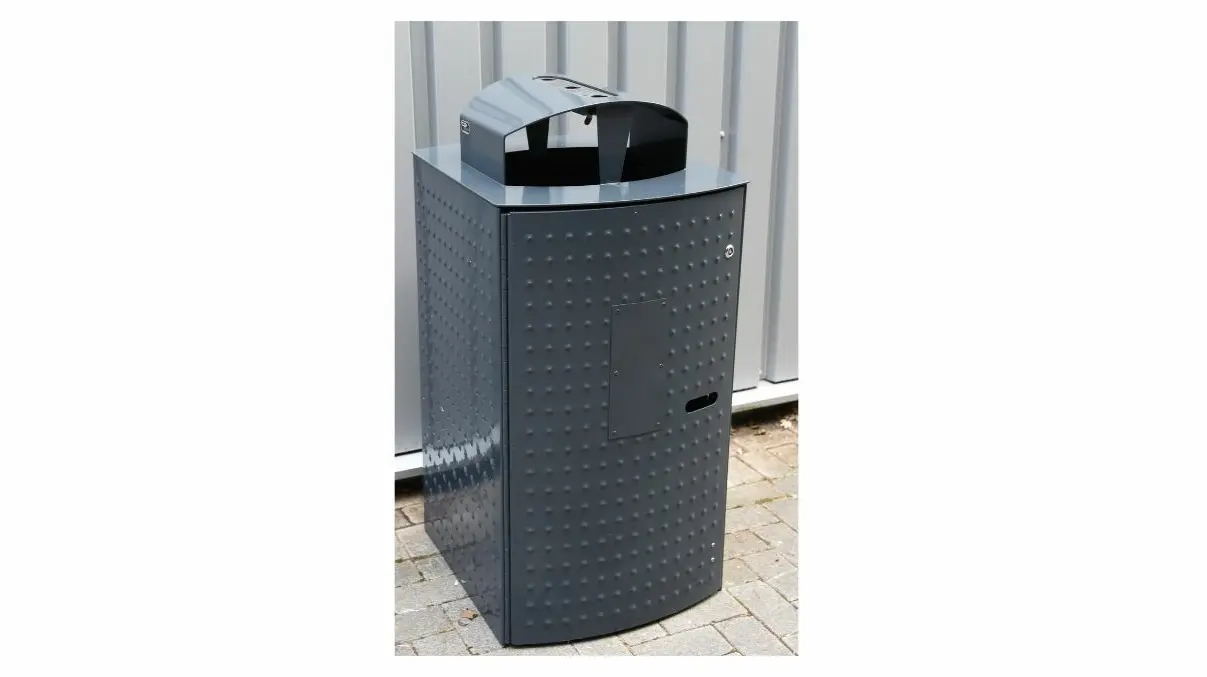 Afvalbak Column 120 met Constructokap asbak inworpverkleiner gerefurbisht