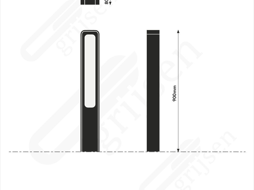 Afzetpaal Retro maattekening