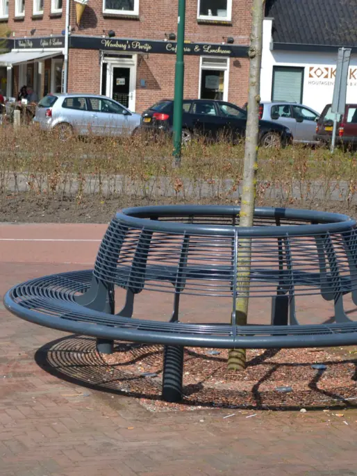 Cruzado Baumbank mit Rücklehne Grijsen Stadtmobiliar