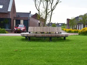 Boombanken Plane met rugleuning voor de openbare ruimte 5