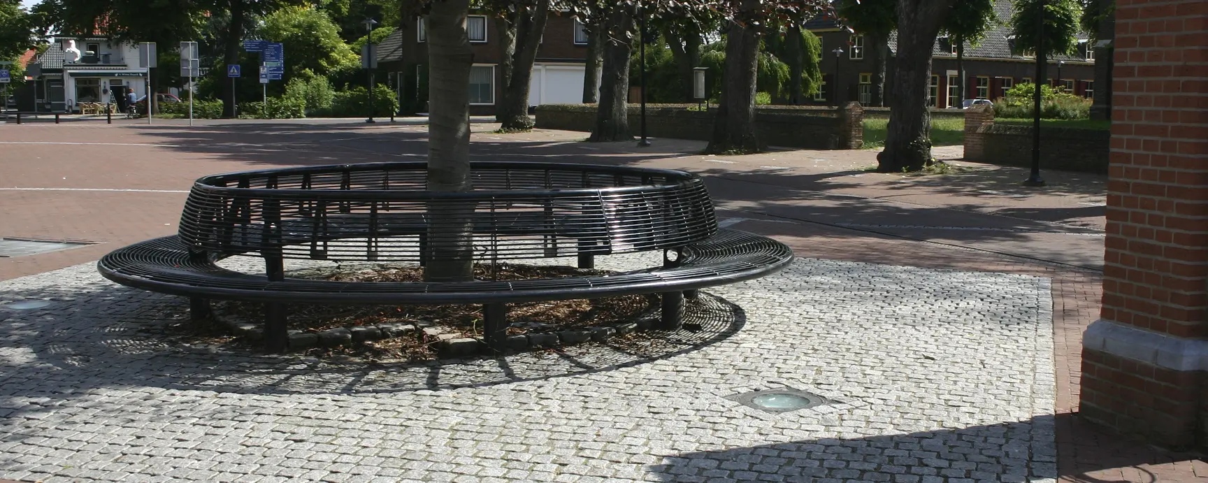Wenters Baumbank Stahl mit Rückenlehne Grijsen Stadtmobiliar