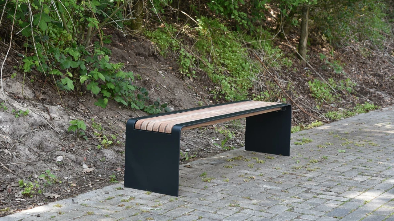 Bend Einzelsitz (schmale Leisten) Parkbänke Grijsen Stadmobiliar
