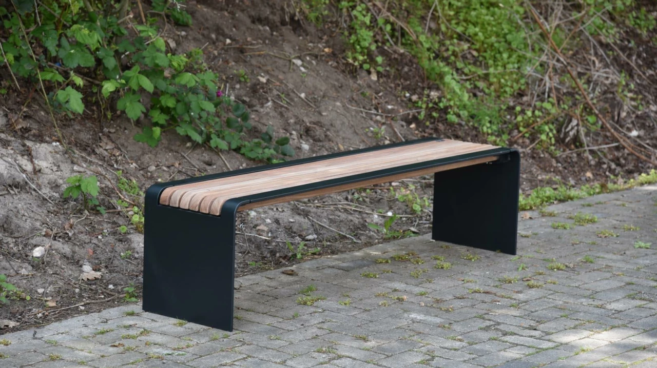 Bend Einzelsitz (schmale Leisten) Parkbänke Grijsen Stadmobiliar