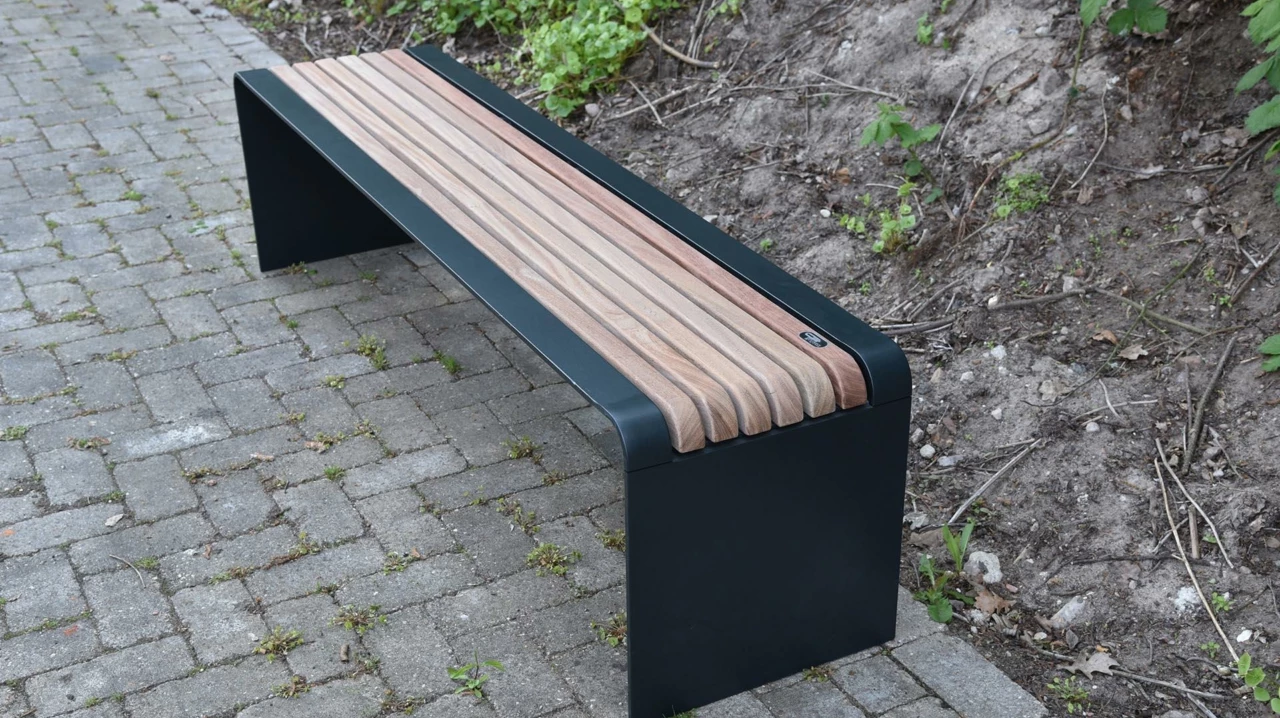 Bend Einzelsitz (schmale Leisten) Parkbänke Grijsen Stadmobiliar