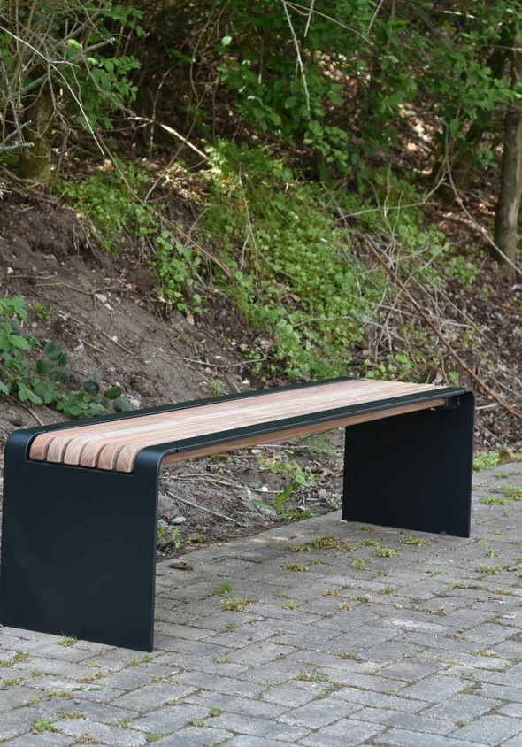 Bend Einzelsitz (schmale Leisten) Parkbänke Grijsen Stadmobiliar