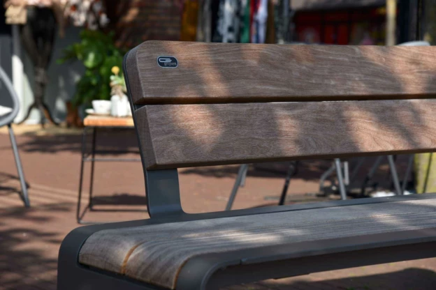 Buitenbank Bend enkelzits met rugleuning planken