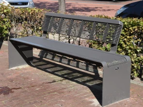 Buitenbank Bend enkelzits met rugleuning staal