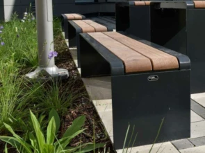 Buitenbank Bend enkelzits planken