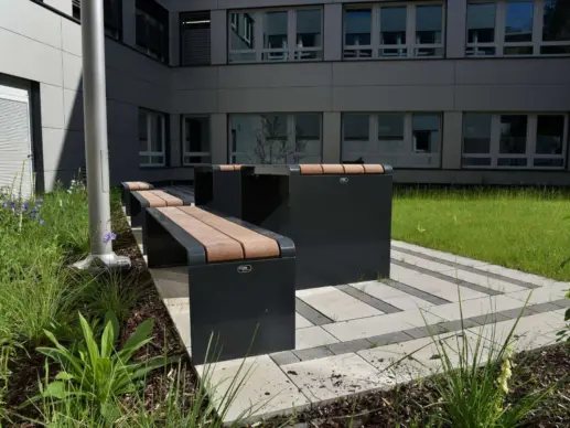 Buitenbank Bend enkelzits planken