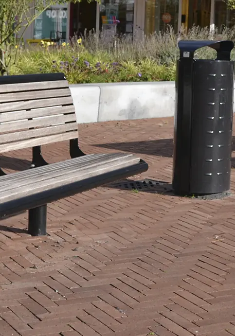 Buitenbank Cruzado enkelzits met rugleuning hout