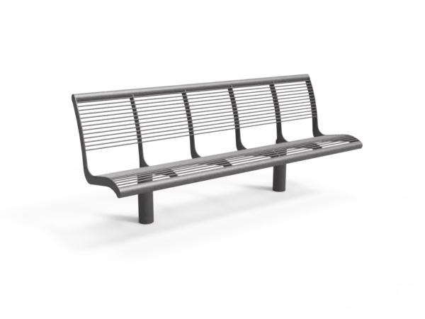 Product render Cruzado single seat with backrest Steel Grijsen