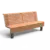 Rendering Edge Einzelsitz mit Rückenlehne (1800) Parkbänke Grijsen