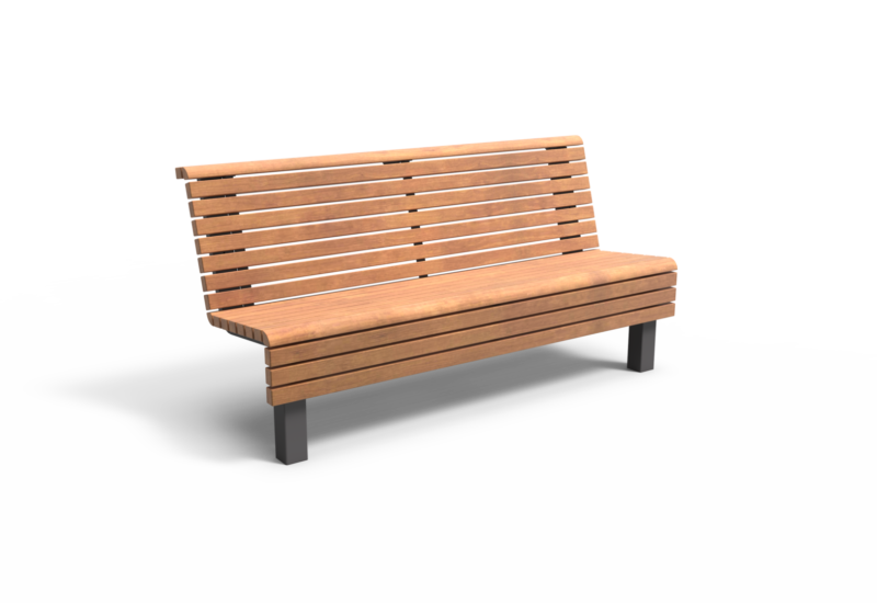 Rendering Edge Einzelsitz mit Rückenlehne (1800) Parkbänke Grijsen