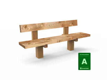 Buitenbank Natuur Comfort enkelzits met rugleuning productrender