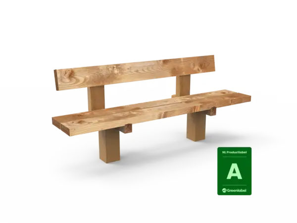 Buitenbank Natuur Comfort enkelzits met rugleuning productrender
