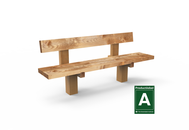 Rendering Natuur Comfort Einzelsitz mit Rückenlehne Parkbänke Grijsen