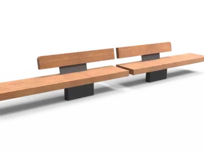 Productrender Plane II Duo Comfort Buitenbanken Grijsen Park Straatdesign 2