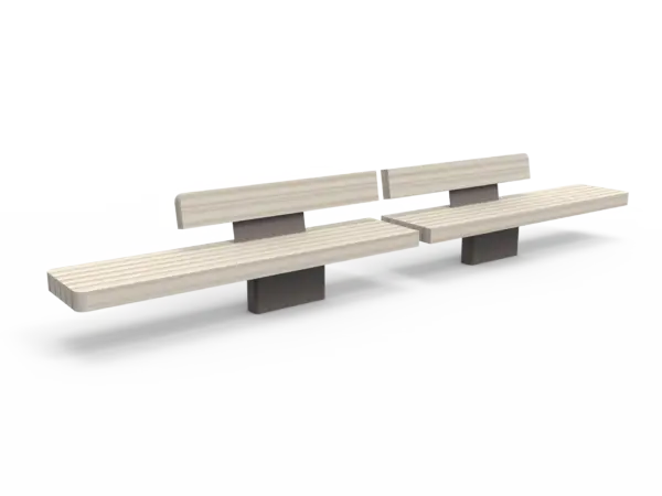 Productrender Plane II Duo Comfort Buitenbanken Grijsen Park Straatdesign accoya 1