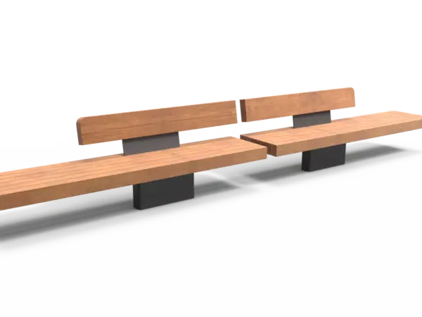 Productrender Plane II Duo Comfort Buitenbanken Grijsen Park Straatdesign 2