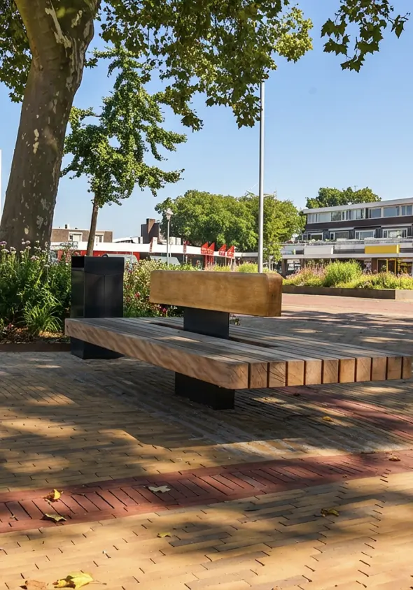 Plane II dubbelzits met rugleuning voor de openbare ruimte