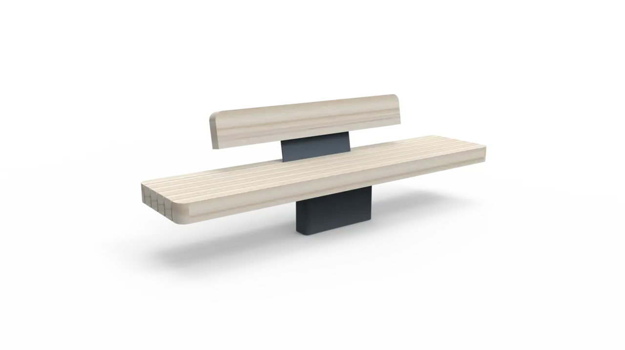 Productrender Plane II enkelzits met rugleuning Grijsen accoya