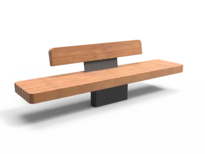 Buitenbank Plane II enkelzits met rugleuning productrender