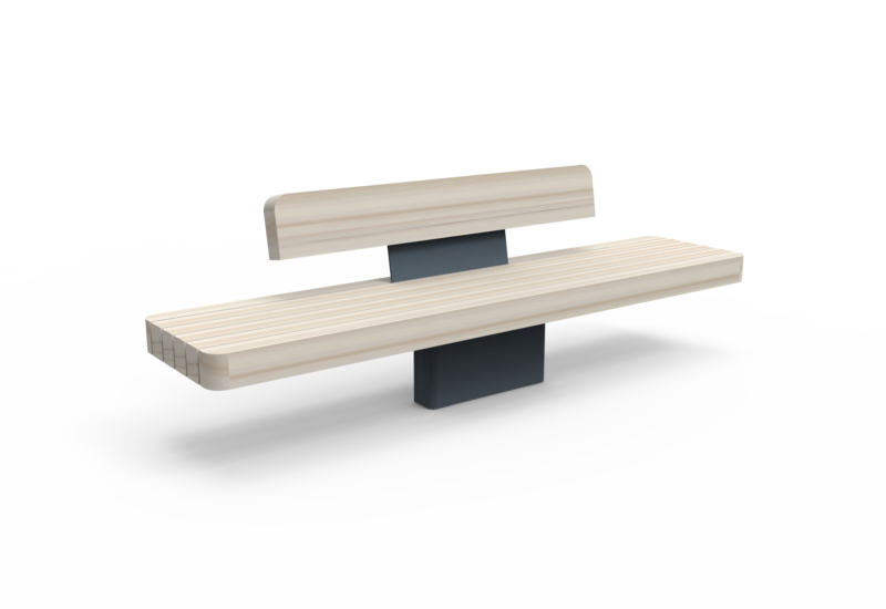 Productrender Plane II enkelzits met rugleuning Grijsen accoya