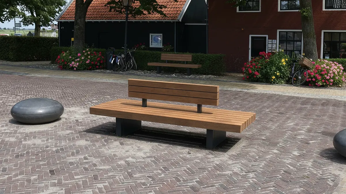 Plane plus dubbelzits met rugleuning A voor de openbare ruimte