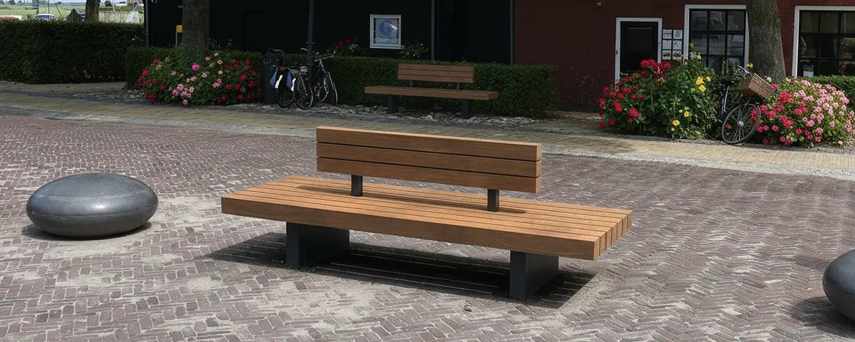 Plane plus dubbelzits met rugleuning A voor de openbare ruimte