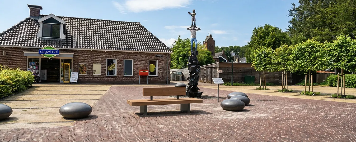 Plane Plus dubbelzits met rugleuning voor de openbare ruimte