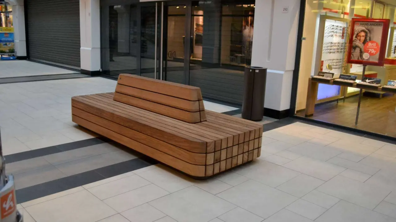 Buitenbank Plane Solid dubbelzits met rugleuning