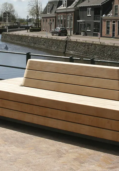 Buitenbank Plane Solid dubbelzits met rugleuning