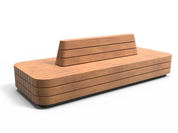 Rendering Plane Solid Doppelsitz mit Rückenlehne Parkbänke Grijsen