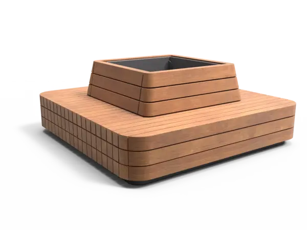 Productrender Plane Solid plantenbank met rug Buitenbanken Grijsen Park Straatdesign 2
