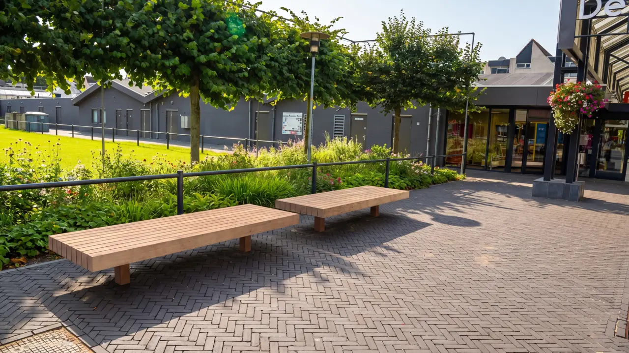Plane ECO dubbelzits Buitenbanken Grijsen Park Straatdesign