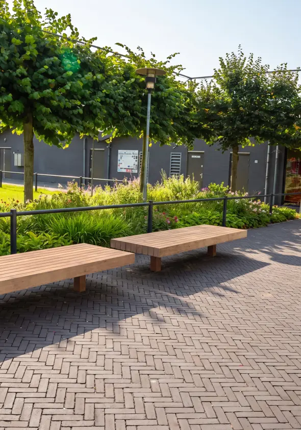 Plane ECO dubbelzits Buitenbanken Grijsen Park Straatdesign